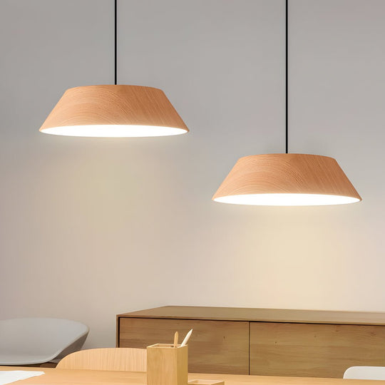 Japanese Style Round Wood LED Pendant Light – 15.7"