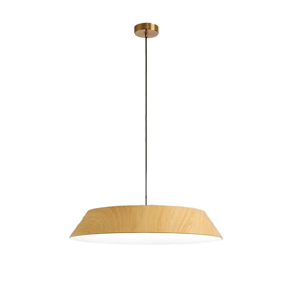 Japanese Style Round Wood LED Pendant Light – 15.7"