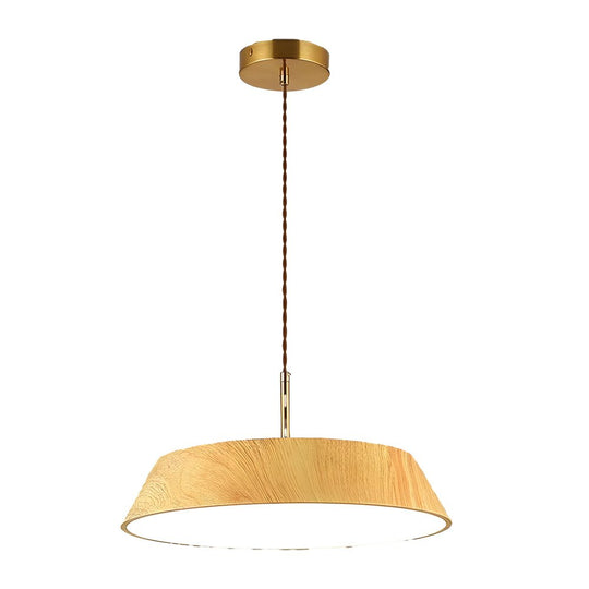 Japanese Style Round Wood LED Pendant Light – 15.7"