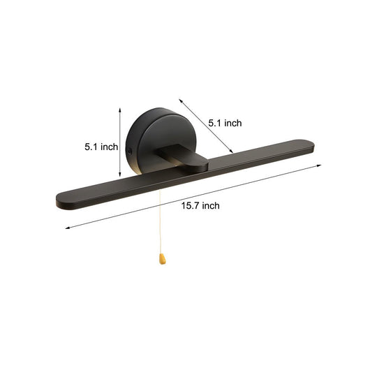 15.7'' Modern LED Linear Vanity Light – Pull Rope Switch, Black/Bronze