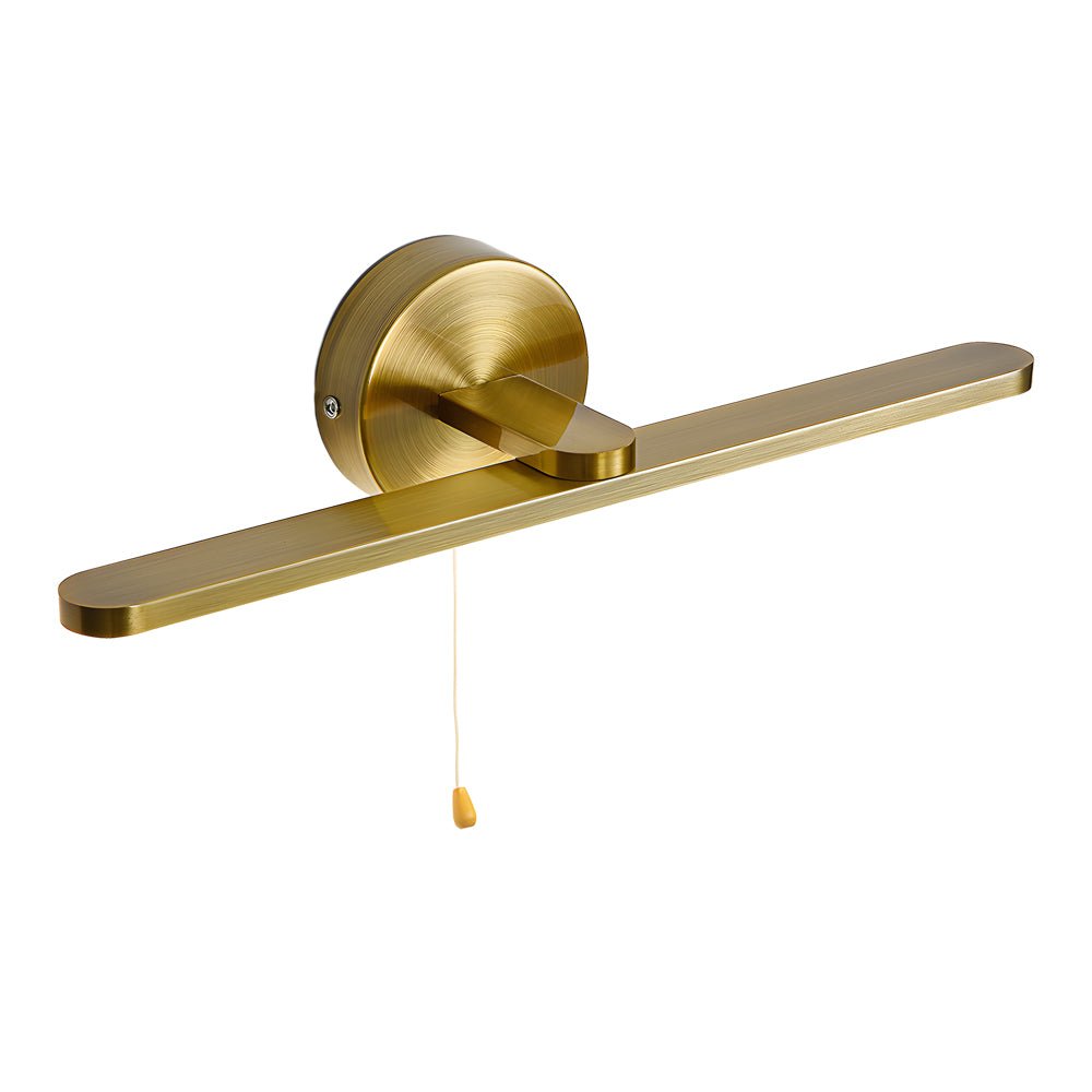 15.7'' Modern LED Linear Vanity Light – Pull Rope Switch, Black/Bronze