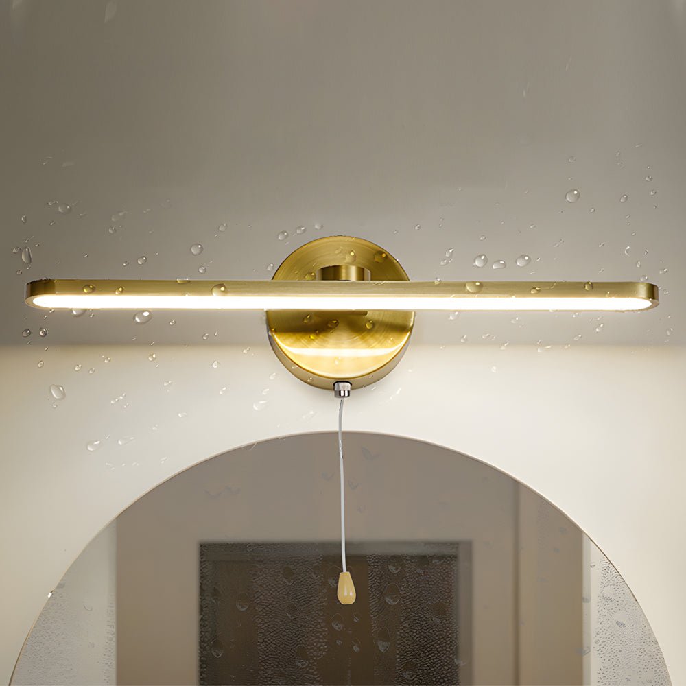 15.7'' Modern LED Linear Vanity Light – Pull Rope Switch, Black/Bronze