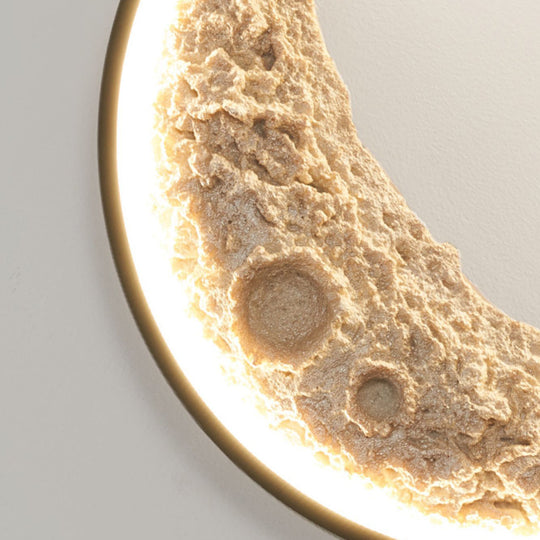 Crescent Moon Resin LED Outdoor Wall Light