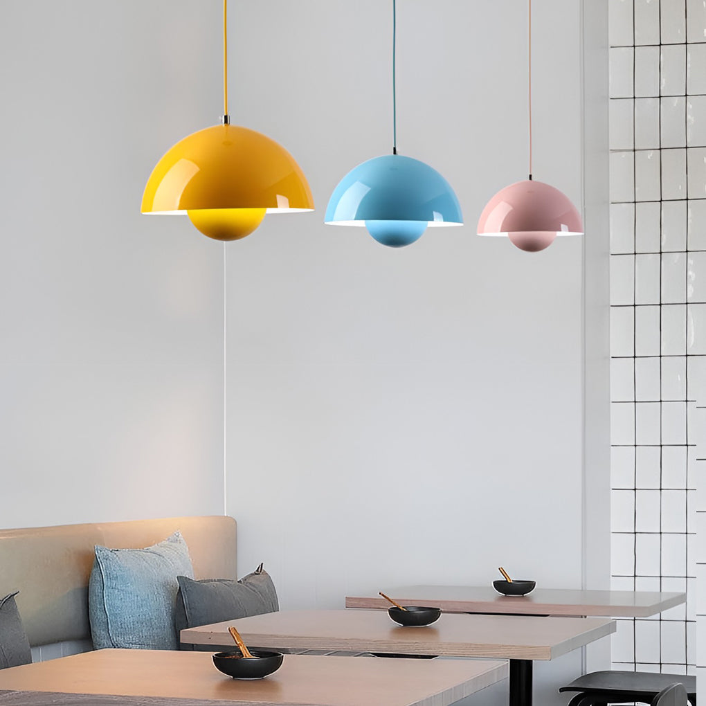 1 Light Metal Mushroom Nordic Flowerpot Pendant Light