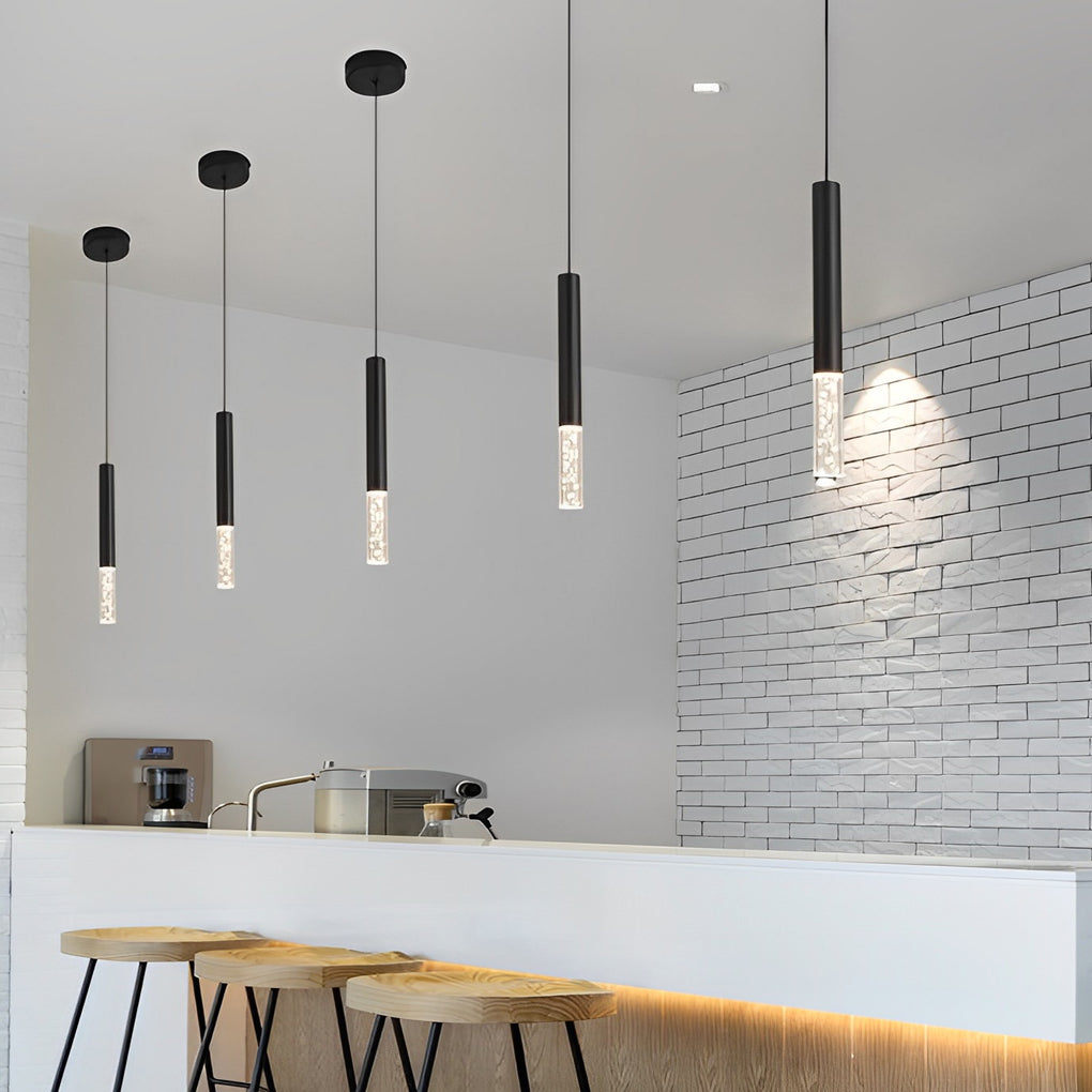 Personality Minimalist LED Black Nordic Pendant Light for Kitchen Island