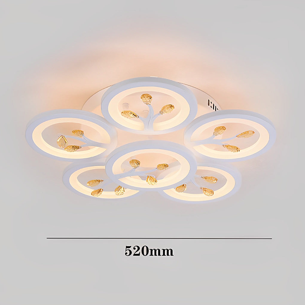 16 Lights Flower Dimmable LED White Nordic Ceiling Light – Flush Mount