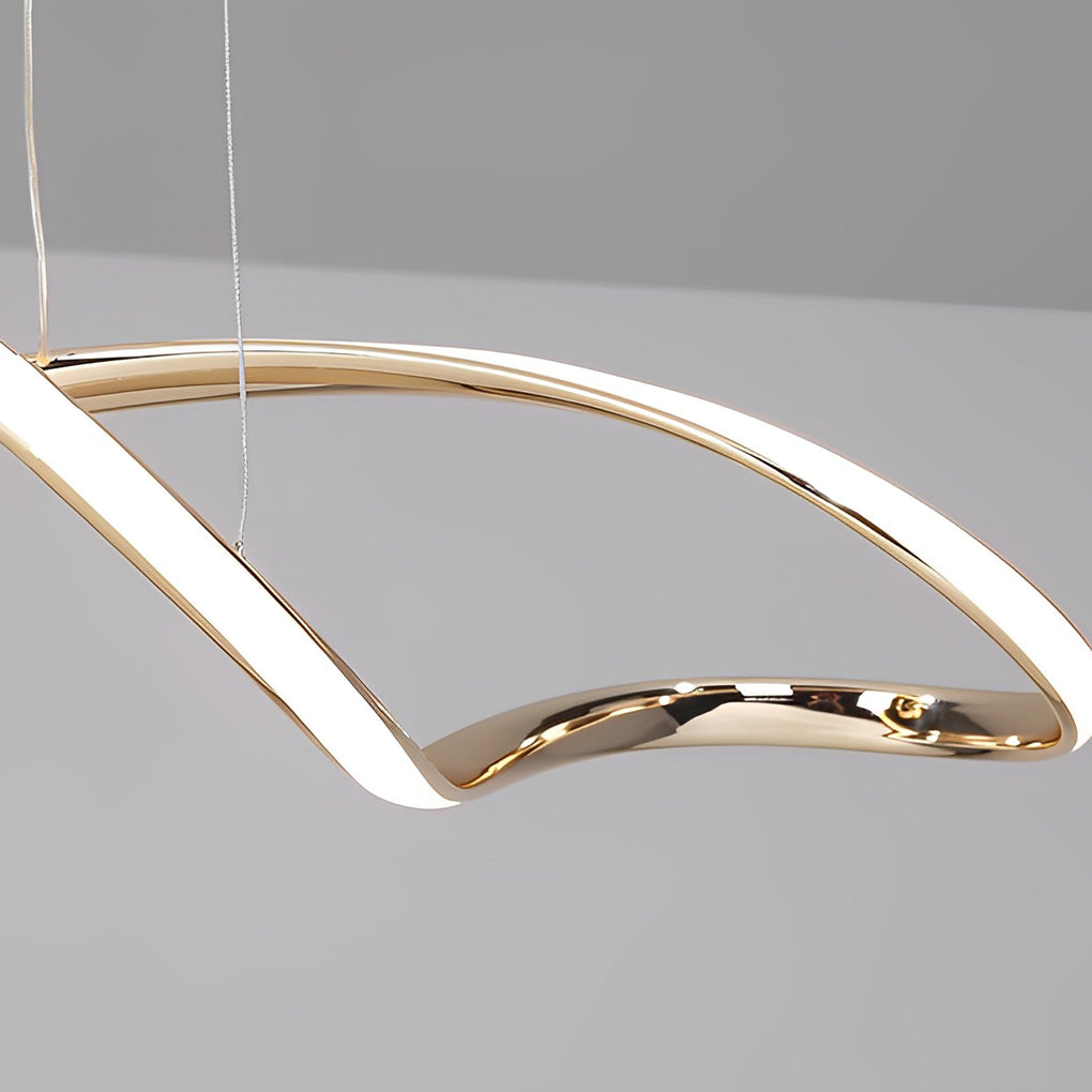Creative Waves Stepless Dimming LED Electroplated Modern Pendant Light