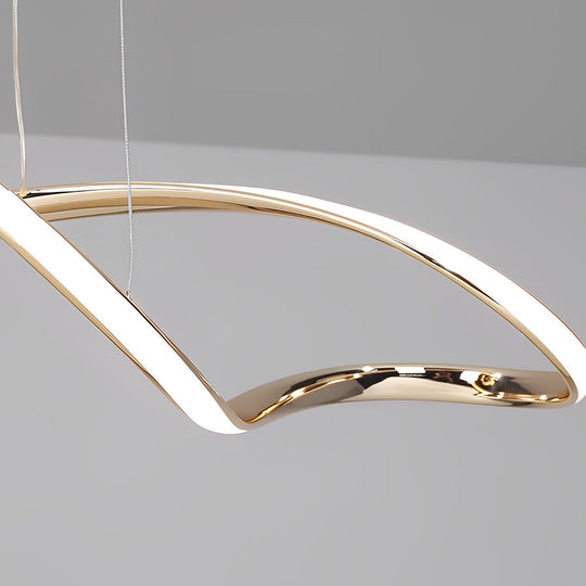 Creative Waves Stepless Dimming LED Electroplated Modern Pendant Light