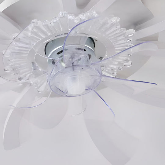 Creative Flower Shaped Three-Step Dimming LED Nordic Ceiling Fan Light