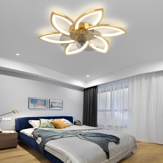 Flower Smart Stepless Dimming LED Modern Ceiling Fan Light