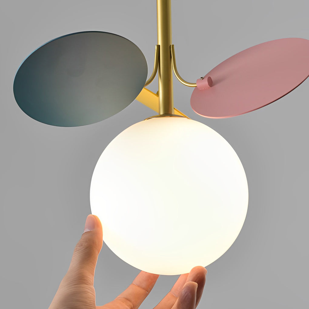 Colorful Creative Glass Flower Leaves Nordic Pendant Light