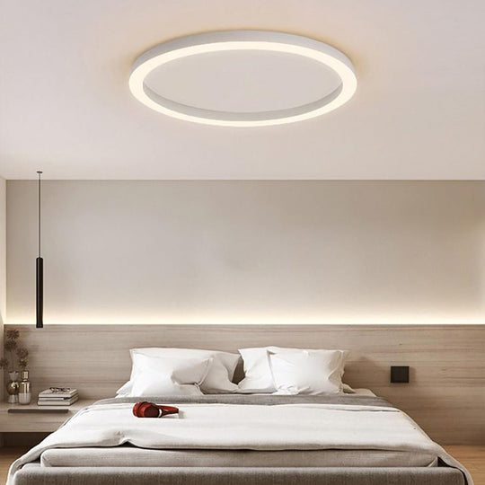 16" Modern Simple Circle Flush Mount LED Ceiling Light Dimmable with Remote