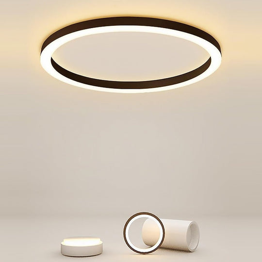 16" Modern Simple Circle Flush Mount LED Ceiling Light Dimmable with Remote
