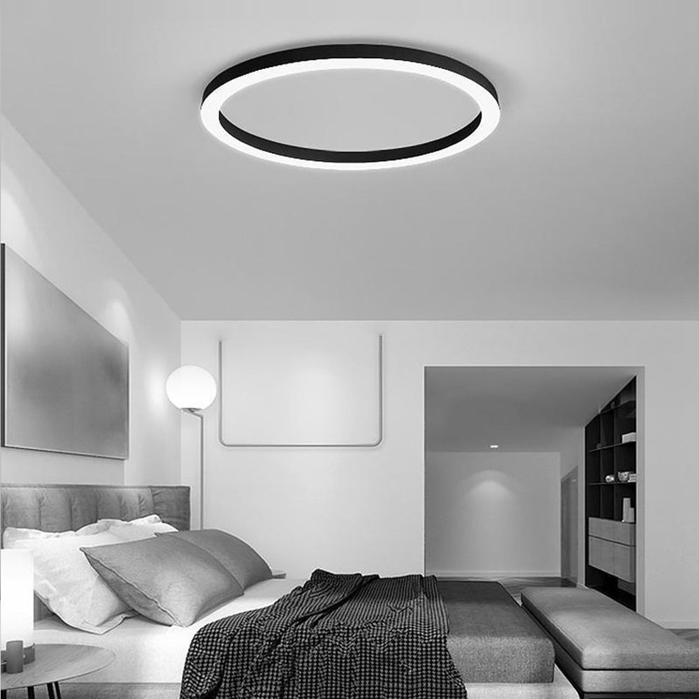 16" Modern Simple Circle Flush Mount LED Ceiling Light Dimmable with Remote
