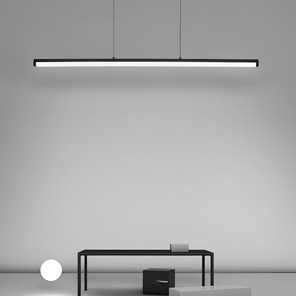 16" Rectangular Long Matte Black LED Pendant Light – Warm White