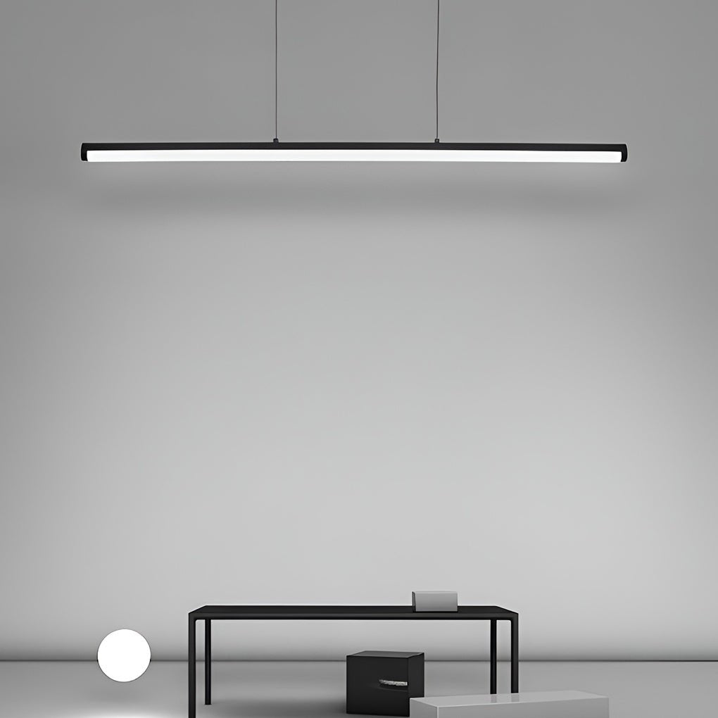 16" Rectangular Long Matte Black LED Pendant Light – Warm White