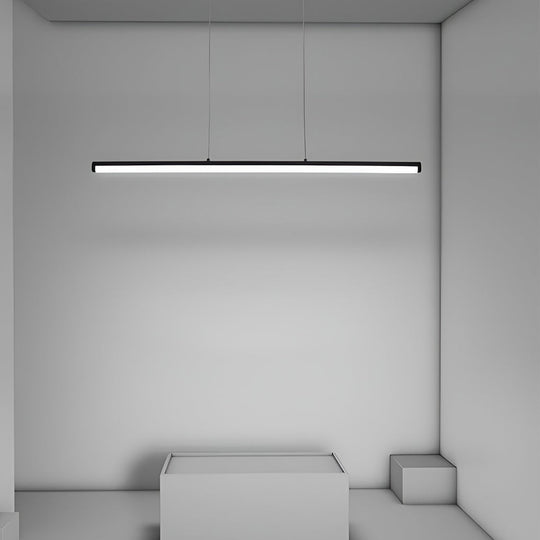 16" Rectangular Long Matte Black LED Pendant Light – Warm White