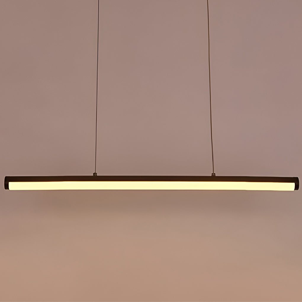 16" Rectangular Long Matte Black LED Pendant Light – Warm White