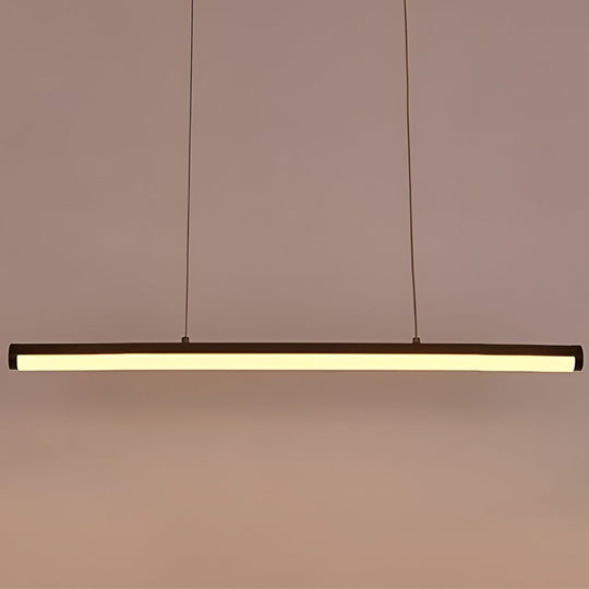 16" Rectangular Long Matte Black LED Pendant Light – Warm White