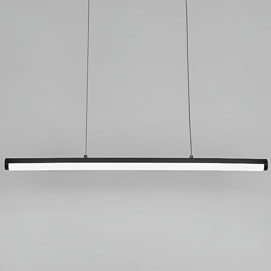 16" Rectangular Long Matte Black LED Pendant Light – Warm White