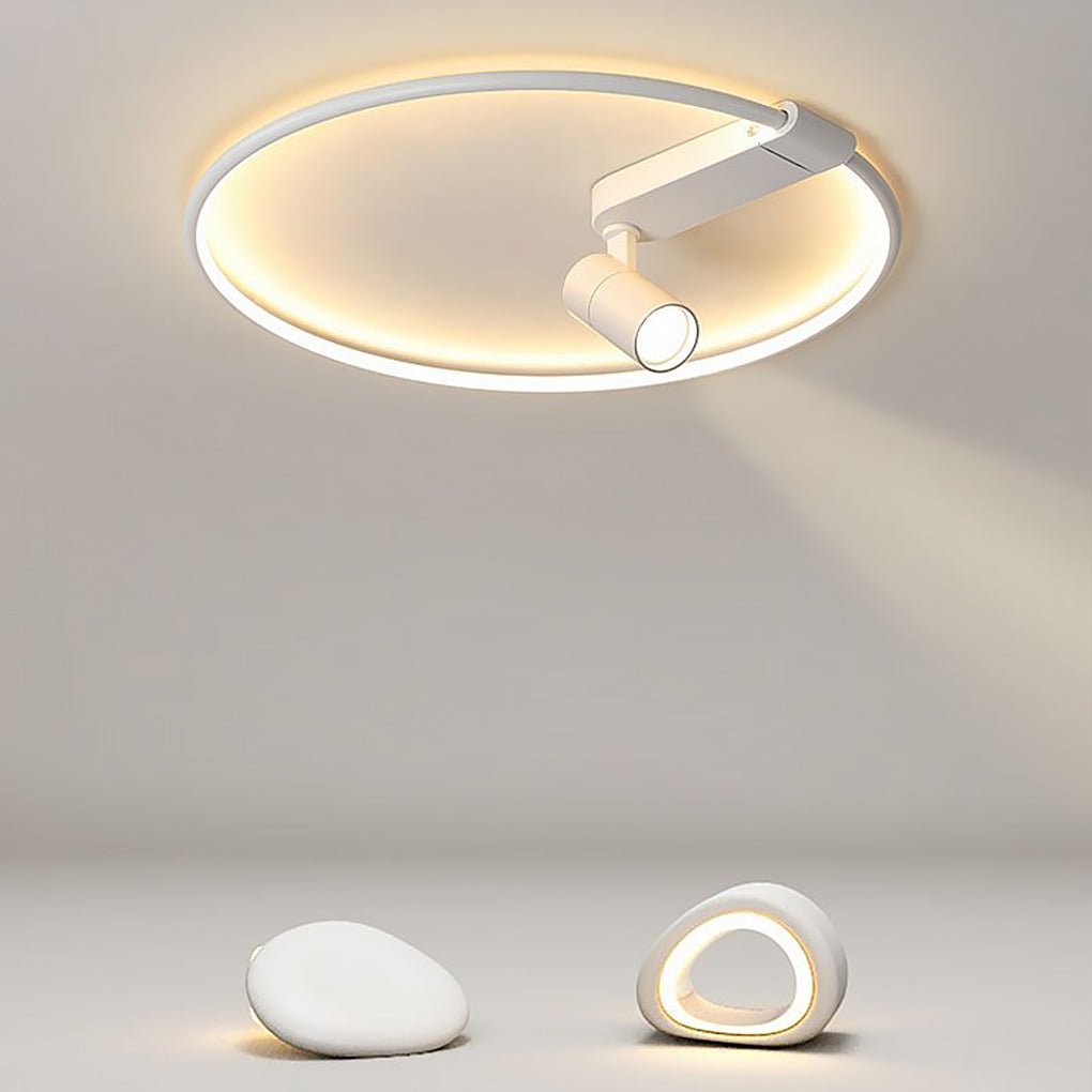 16" Round Dimmable Flush Mount Ceiling Light with Adjustable Spotlight