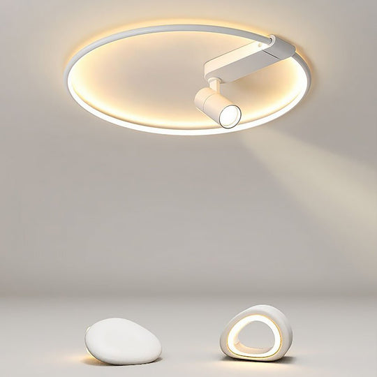 16" Round Dimmable Flush Mount Ceiling Light with Adjustable Spotlight