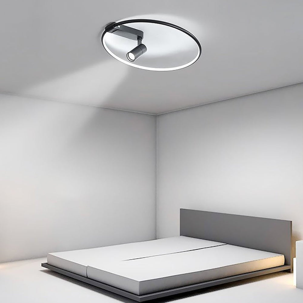 16" Round Dimmable Flush Mount Ceiling Light with Adjustable Spotlight