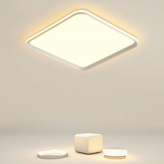 16" Square Modern LED Flush Mount Ceiling Light with Remote