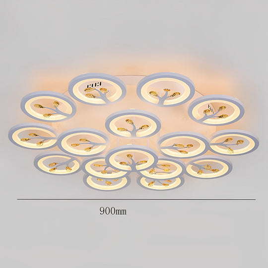 16 Lights Flower Dimmable LED White Nordic Ceiling Light – Flush Mount
