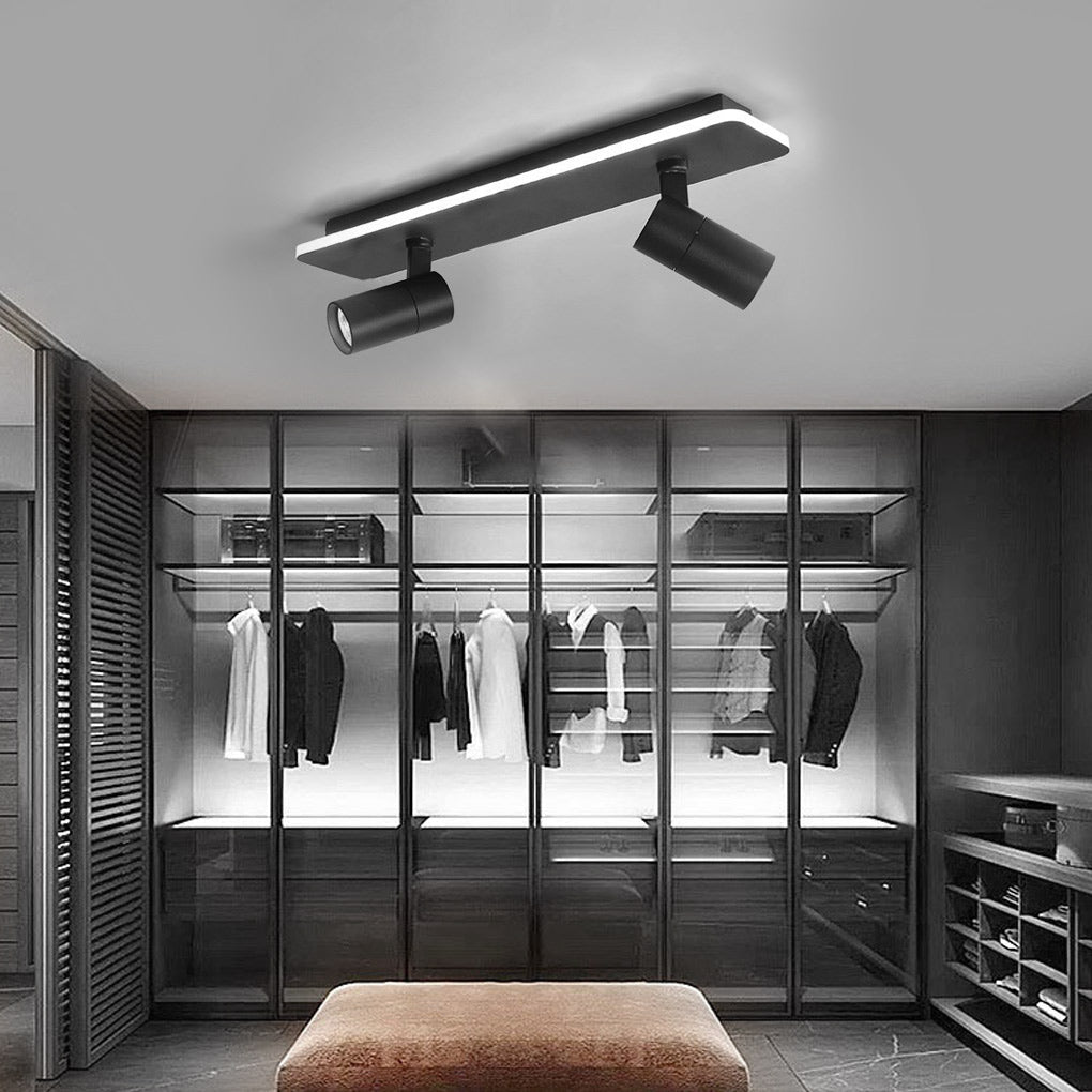 Minimalist Long Rectangular Adjustable LED Flush Mount Spotlight (2/3/4-Light)