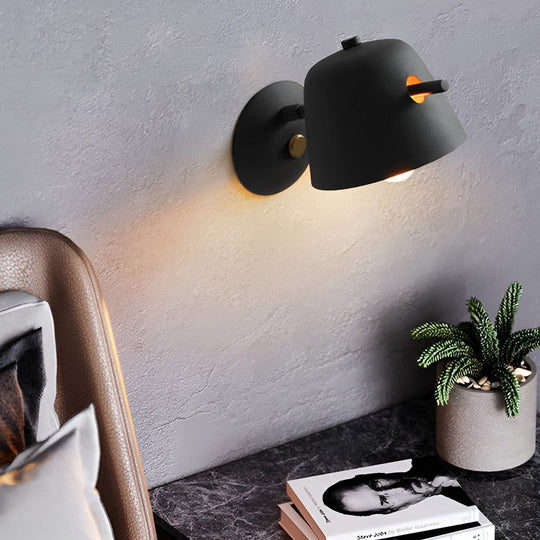 Hat-Style Matte Metal Nordic Wall Sconce