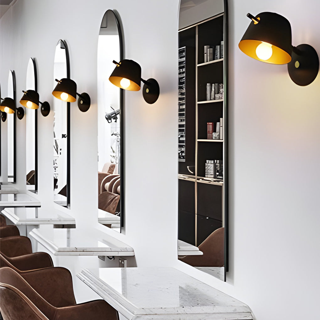 Hat-Style Matte Metal Nordic Wall Sconce