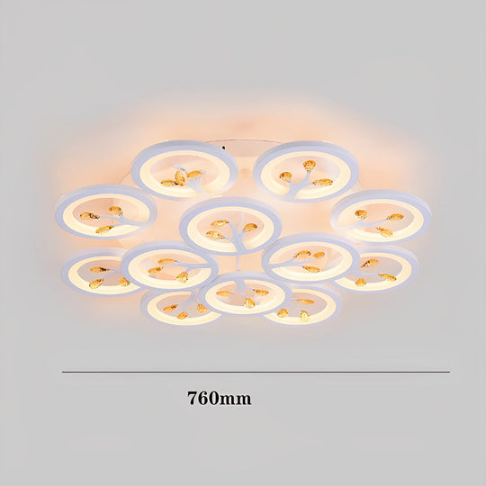 16 Lights Flower Dimmable LED White Nordic Ceiling Light – Flush Mount
