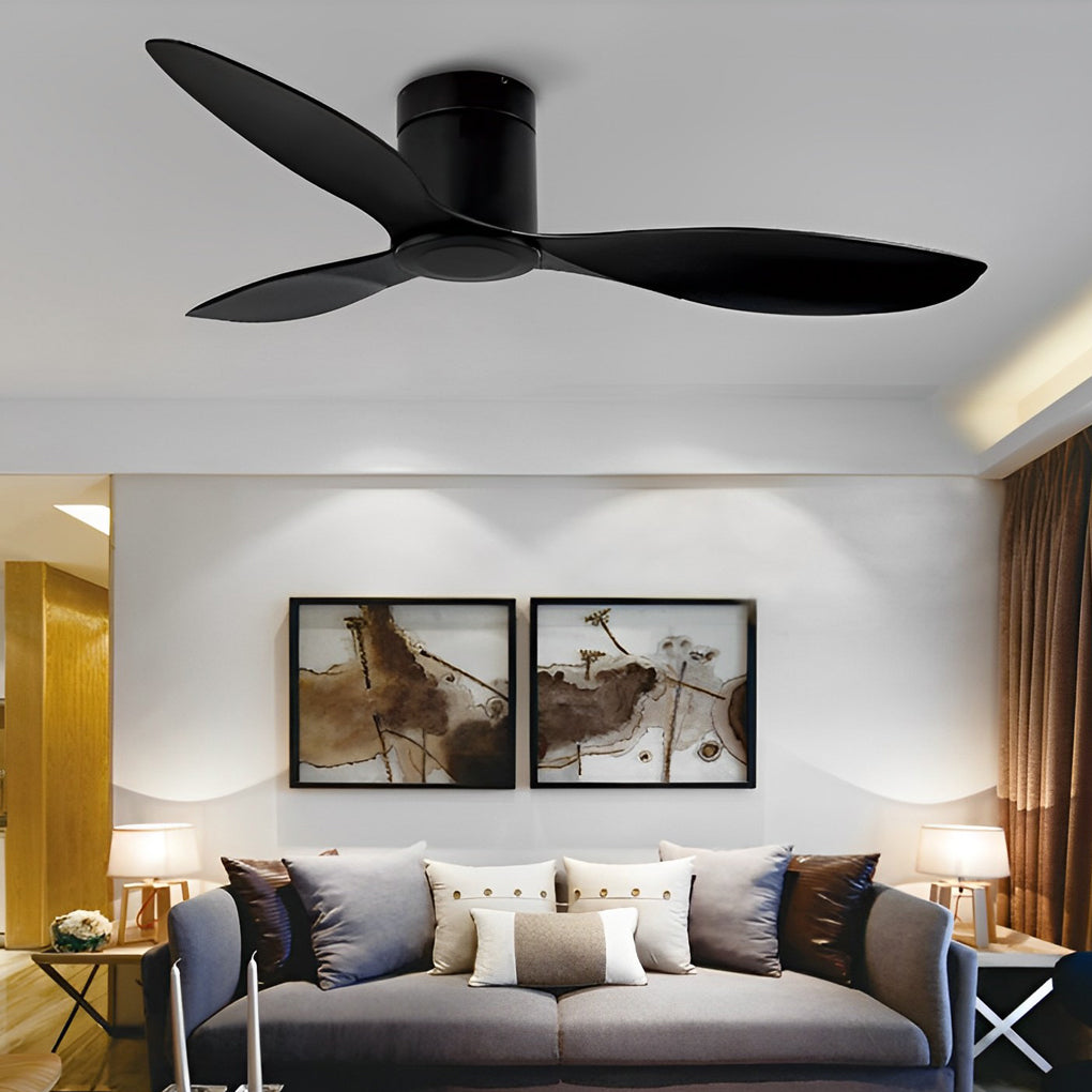 3-Blade Modern Ceiling Fan with Dimmable LED Light and Remote Control