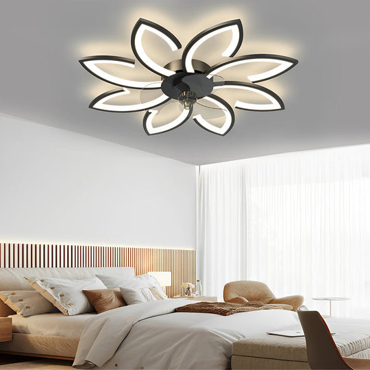 Flower Smart Stepless Dimming LED Modern Ceiling Fan Light