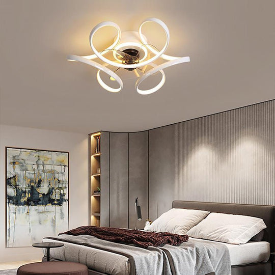 18'' Flower Shaped Modern Ceiling Fan with LED Light and Remote