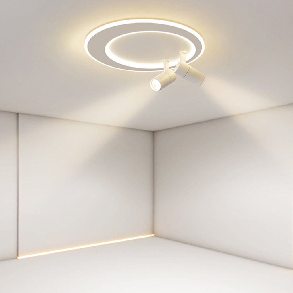 18" LED Circular Flush Mount Ceiling Light with Adjustable Spotlights
