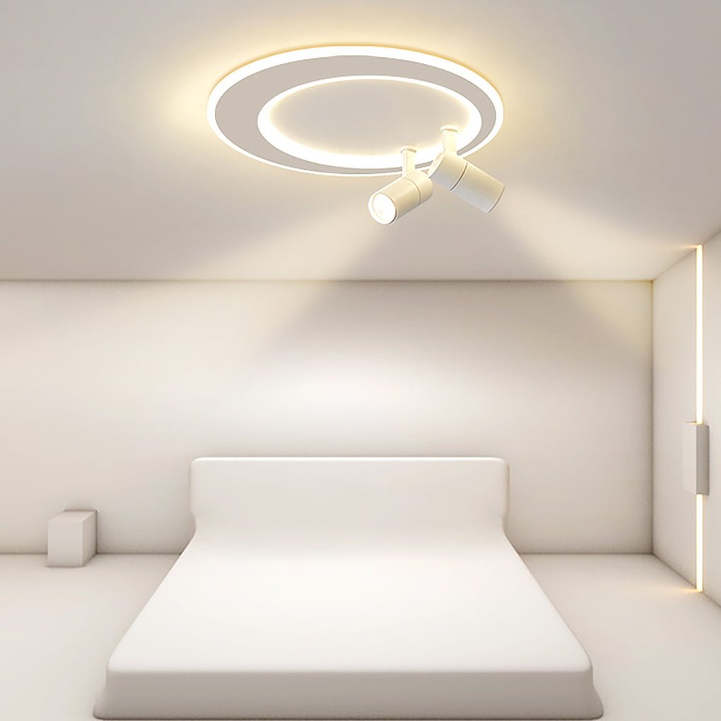 18" LED Circular Flush Mount Ceiling Light with Adjustable Spotlights