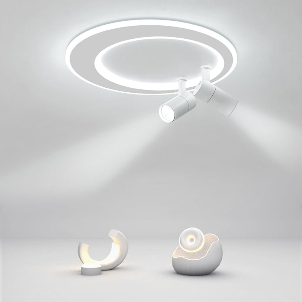 18" LED Circular Flush Mount Ceiling Light with Adjustable Spotlights