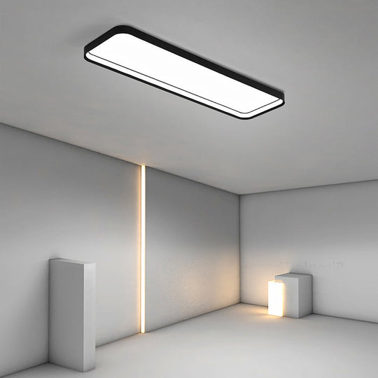 18'' Rectangular LED Modern Flush Mount Lighting with Remote Control