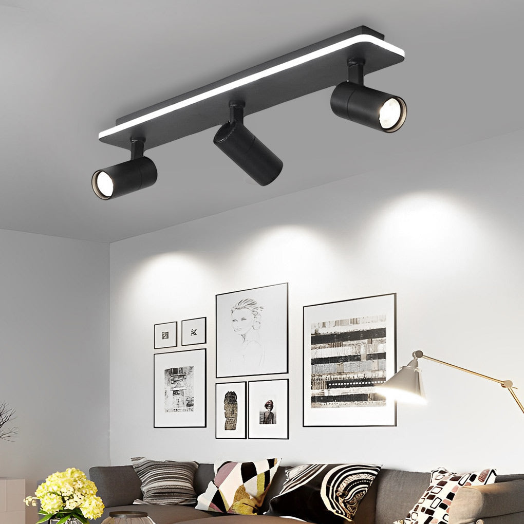 Minimalist Long Rectangular Adjustable LED Flush Mount Spotlight (2/3/4-Light)