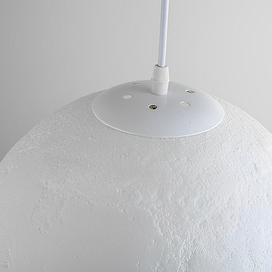 Round Moon Lunar 3D Creativity White Pendant Lamp