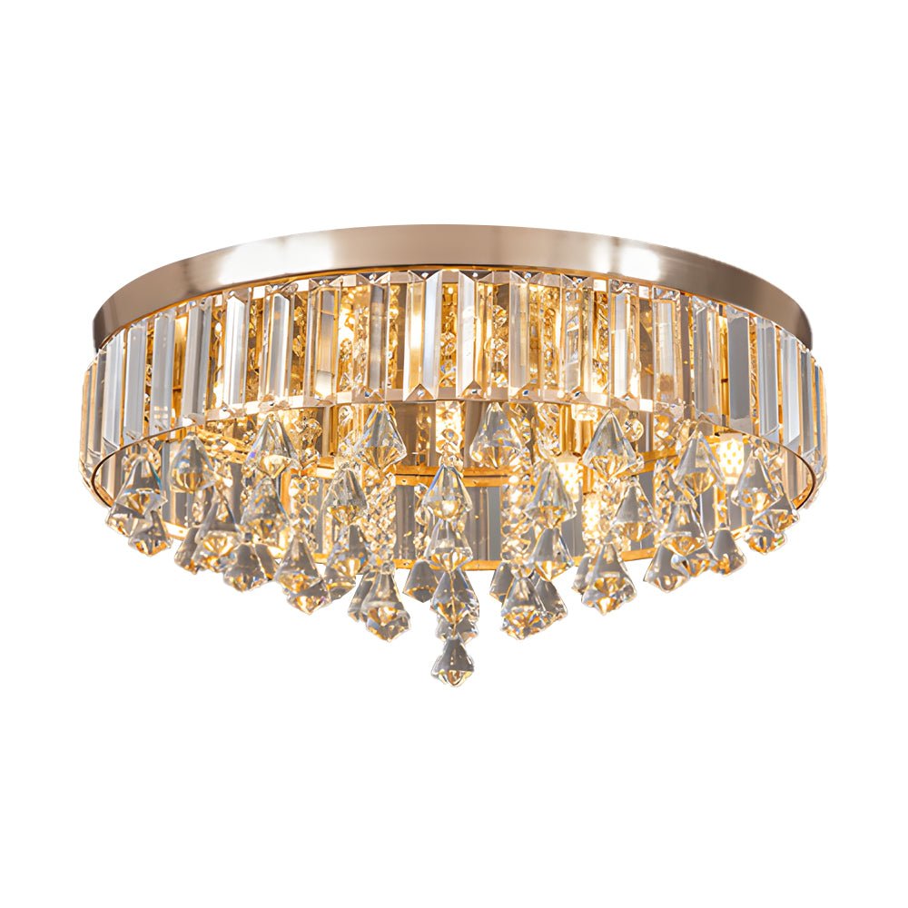 19" Inch Round Crystal Pendants LED Ceiling Lights Fixture Ceiling Lamp