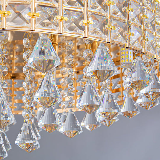 19" Inch Round Crystal Pendants LED Ceiling Lights Fixture Ceiling Lamp