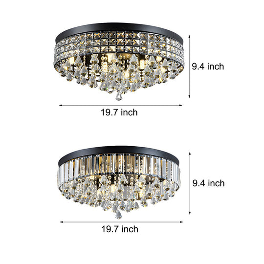 19" Inch Round Crystal Pendants LED Ceiling Lights Fixture Ceiling Lamp
