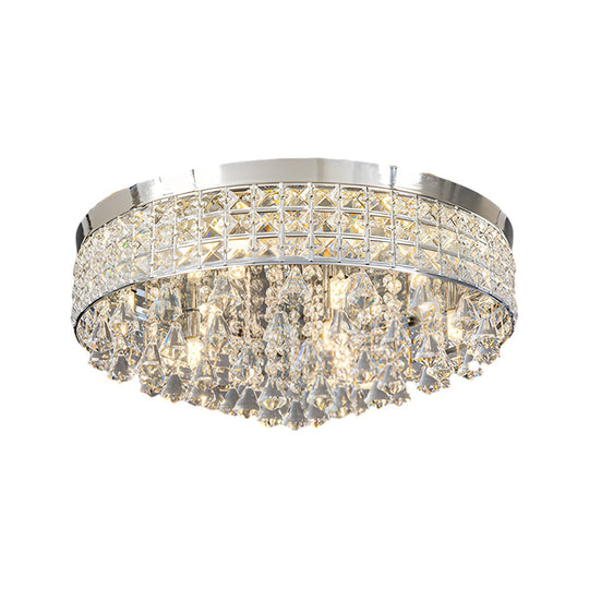 19" Inch Round Crystal Pendants LED Ceiling Lights Fixture Ceiling Lamp