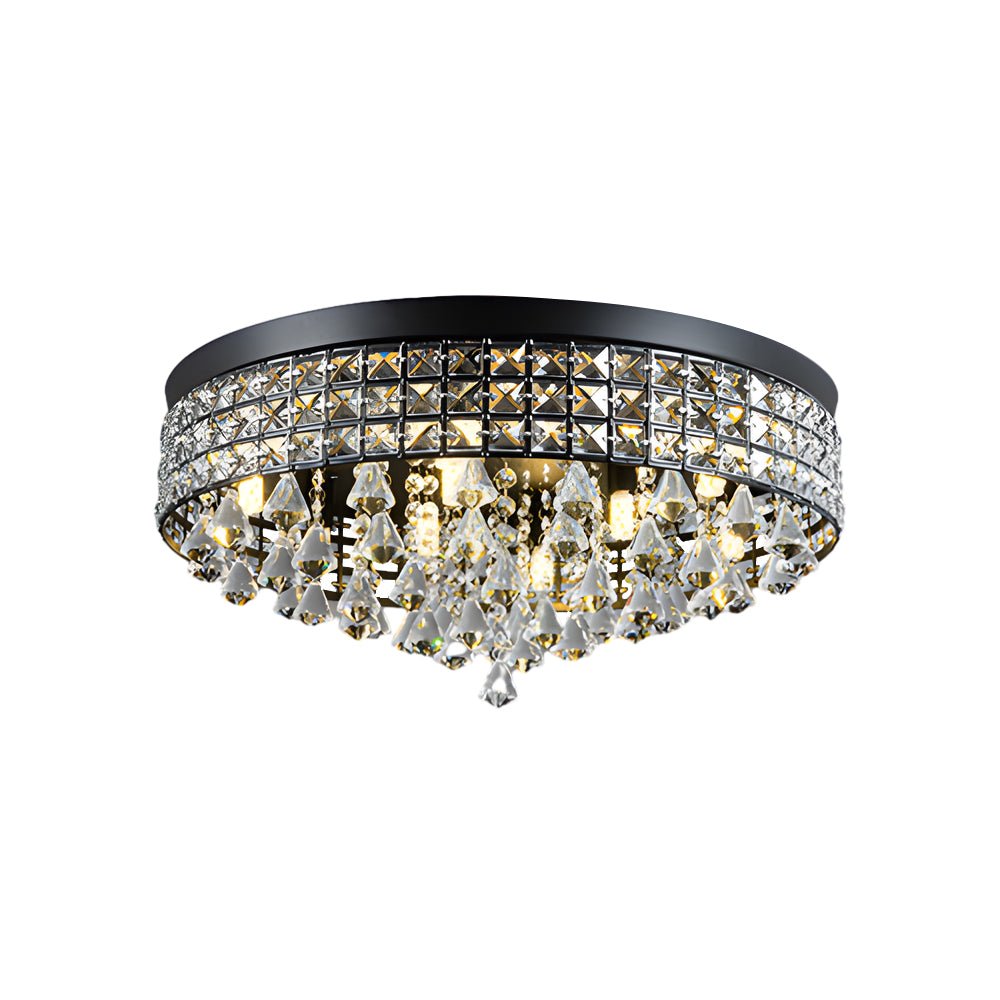 19" Inch Round Crystal Pendants LED Ceiling Lights Fixture Ceiling Lamp