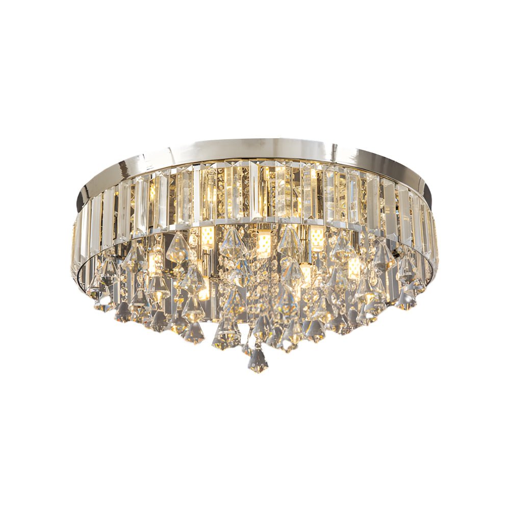 19" Inch Round Crystal Pendants LED Ceiling Lights Fixture Ceiling Lamp