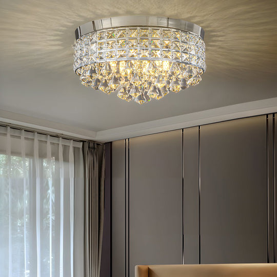 19" Inch Round Crystal Pendants LED Ceiling Lights Fixture Ceiling Lamp