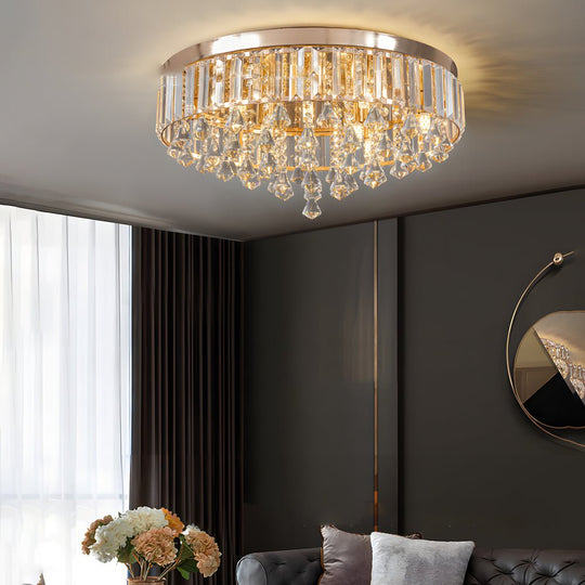 19" Inch Round Crystal Pendants LED Ceiling Lights Fixture Ceiling Lamp